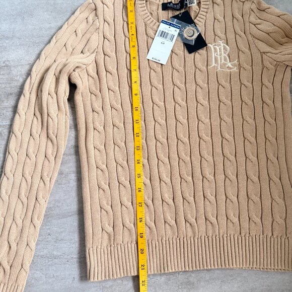 NWT Ralph Lauren Button-Trim Cable-Knit Cotton Sweater Size S - Picture 13 of 13